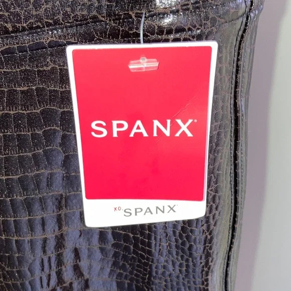 SPANX Glossy Brown/Black Crocodile pattern Leggings (S) - Picture 4 of 8